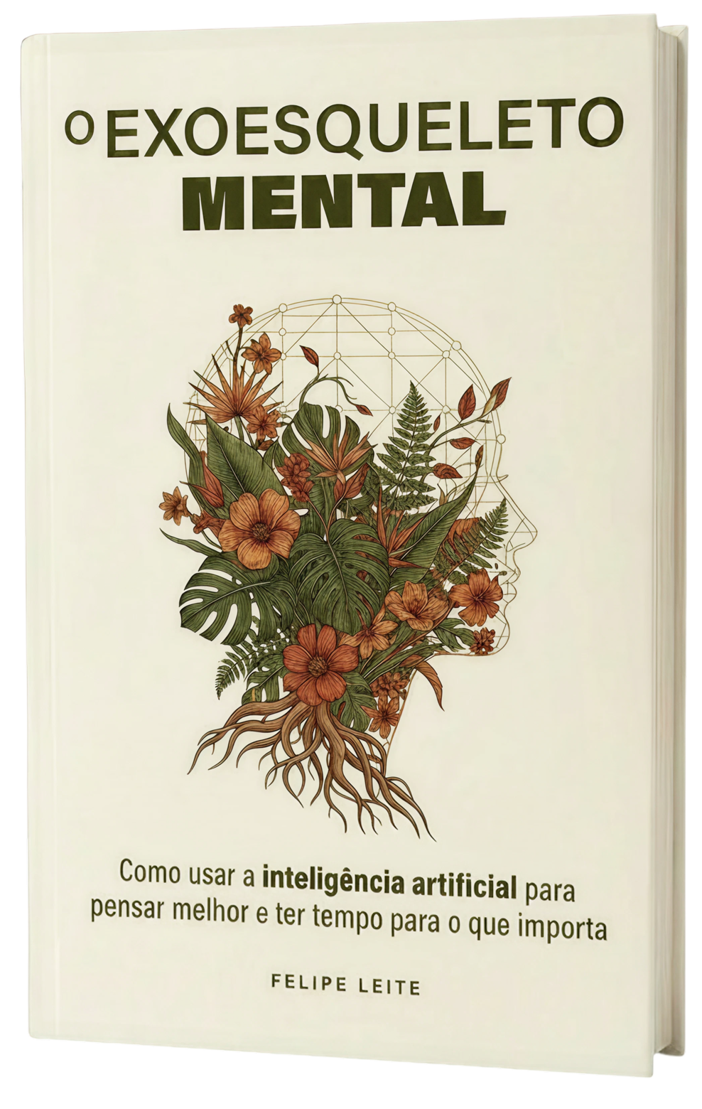 O Exoesqueleto Mental — mockup 3D do livro